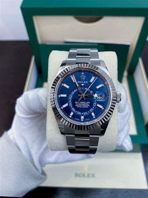 rolex sky dweller replica blue dial|blue face rolex sky dweller.